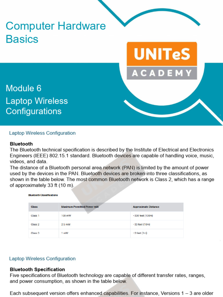 Computer Hardware Basics Module 6 - Laptop Wireless Configuration | PDF ...