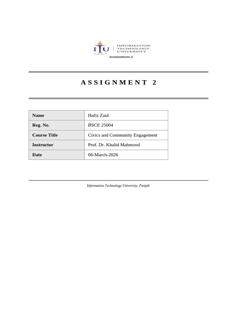 Assignment2 HafizZaid BSCE25004 | PDF