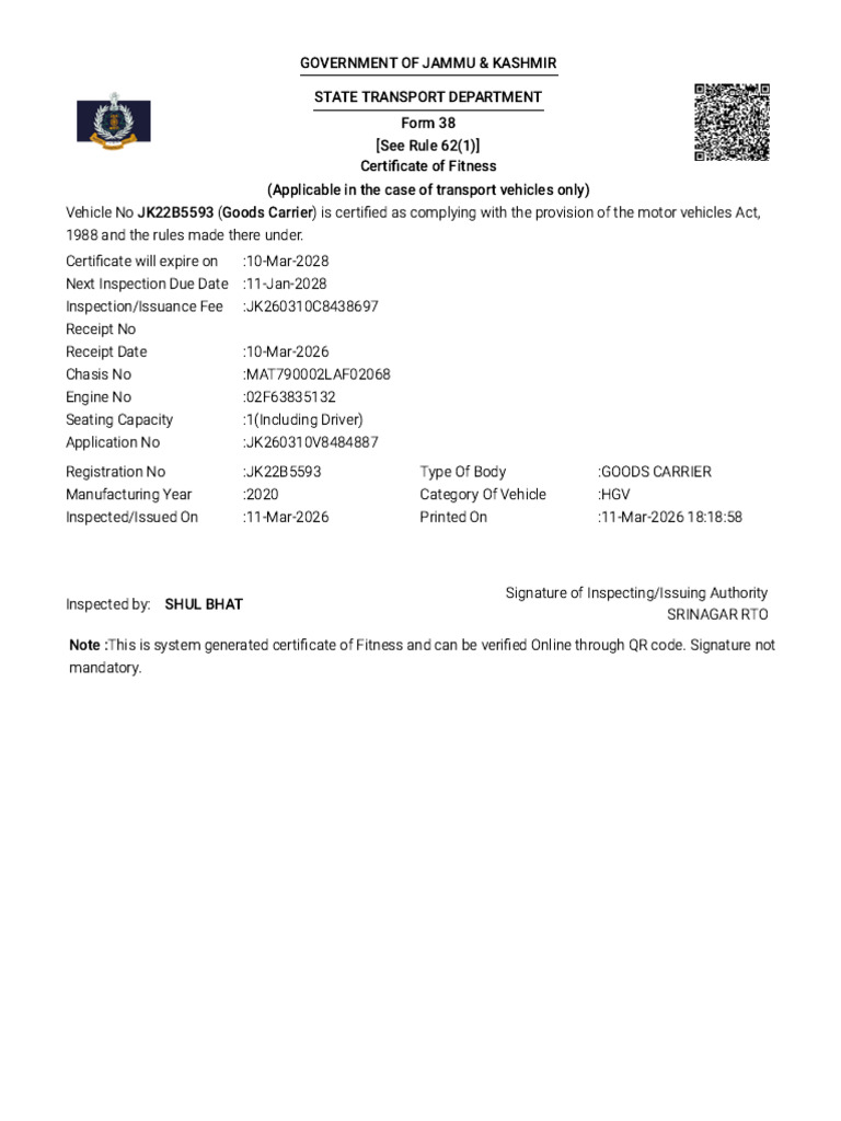 Vahan.parivahan.gov.in Vahanservice Vahan Ui Onlineservice Form Print ...