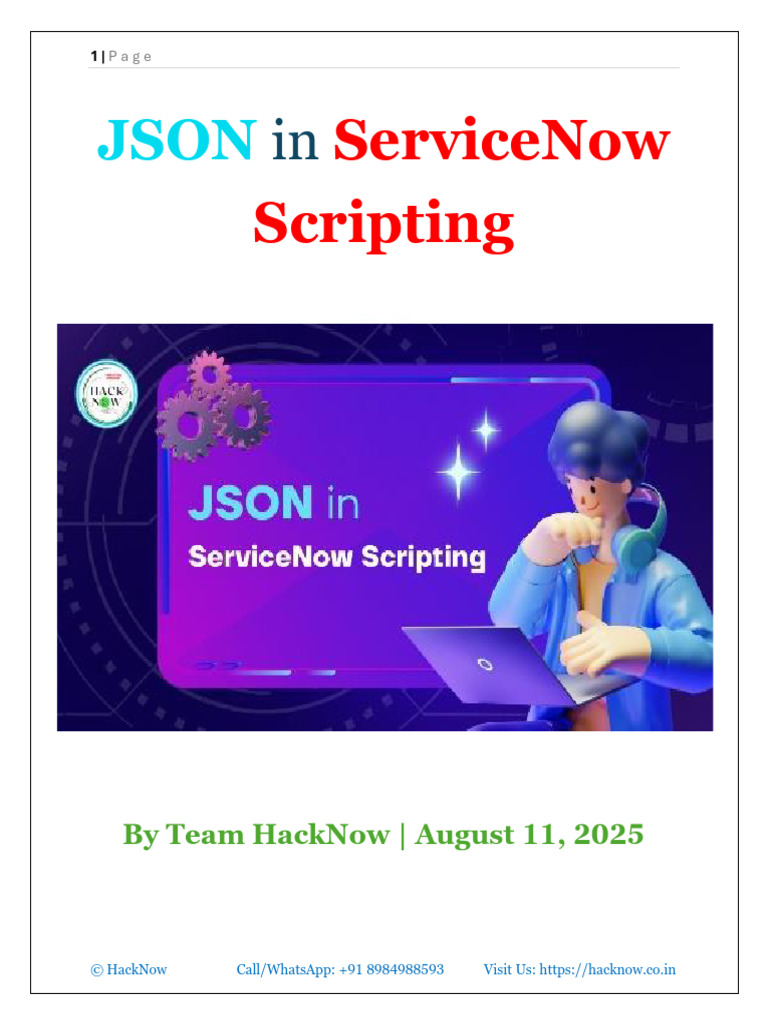 Json in Servicenow - Practical Guidebook for Techies | PDF | Json ...