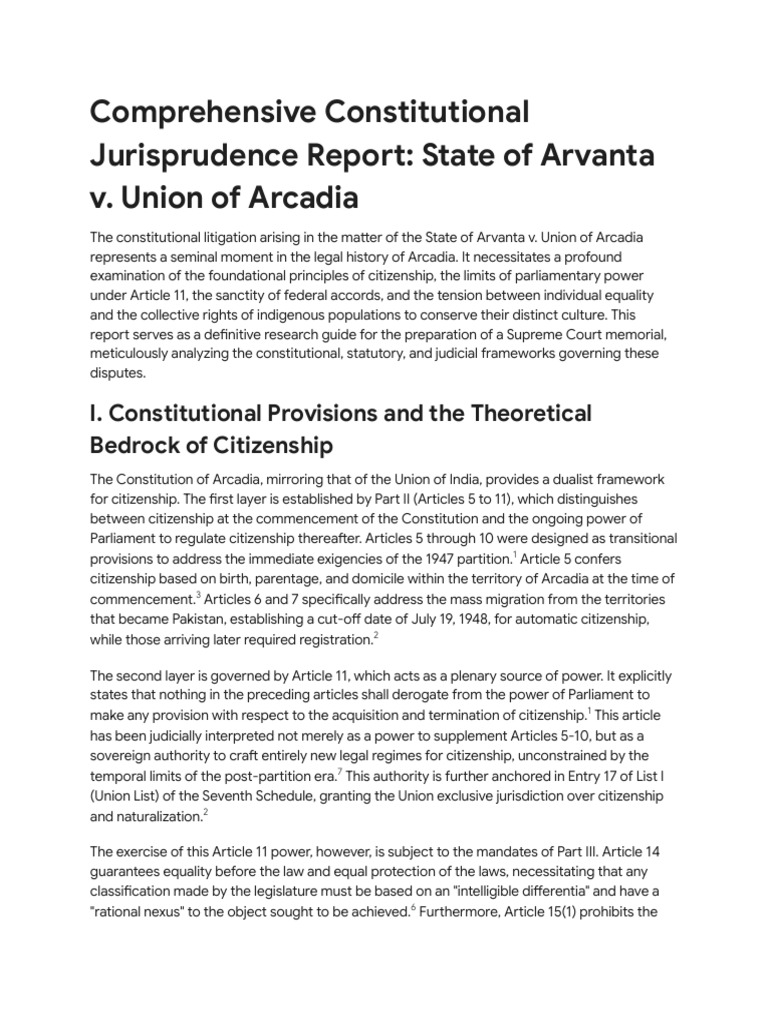 Constitutional Moot Research - Citizenship Laws | PDF | Justice | Crime ...