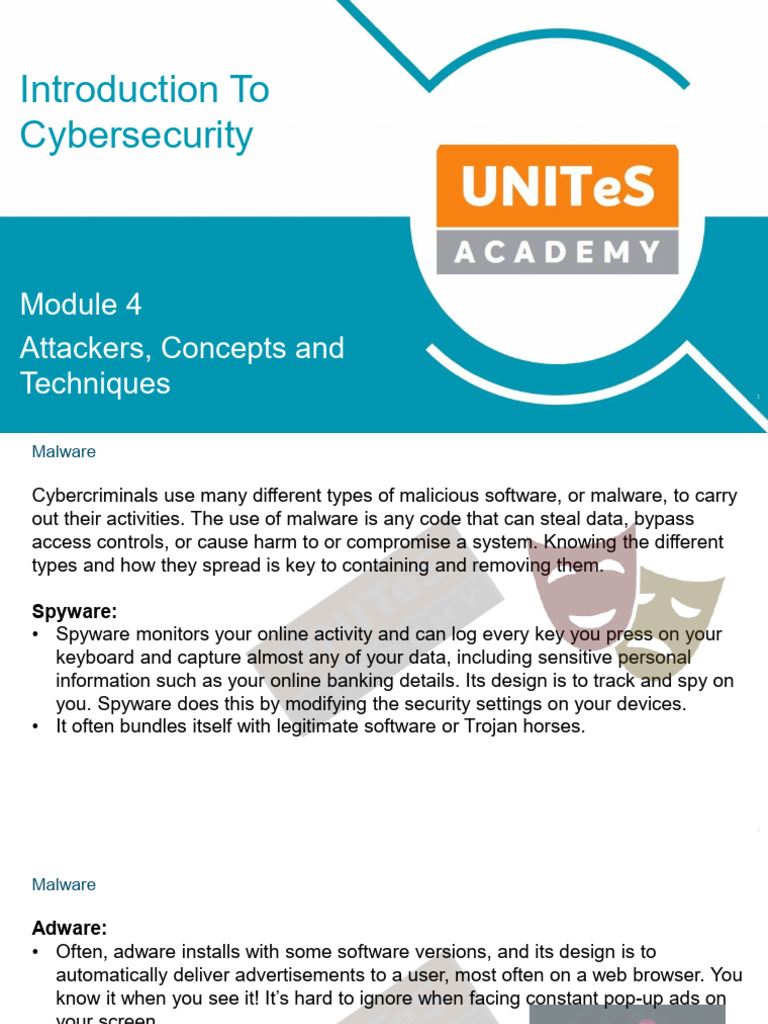 Introduction To Cybersecurity Module 4 - Attackers, Concepts and ...