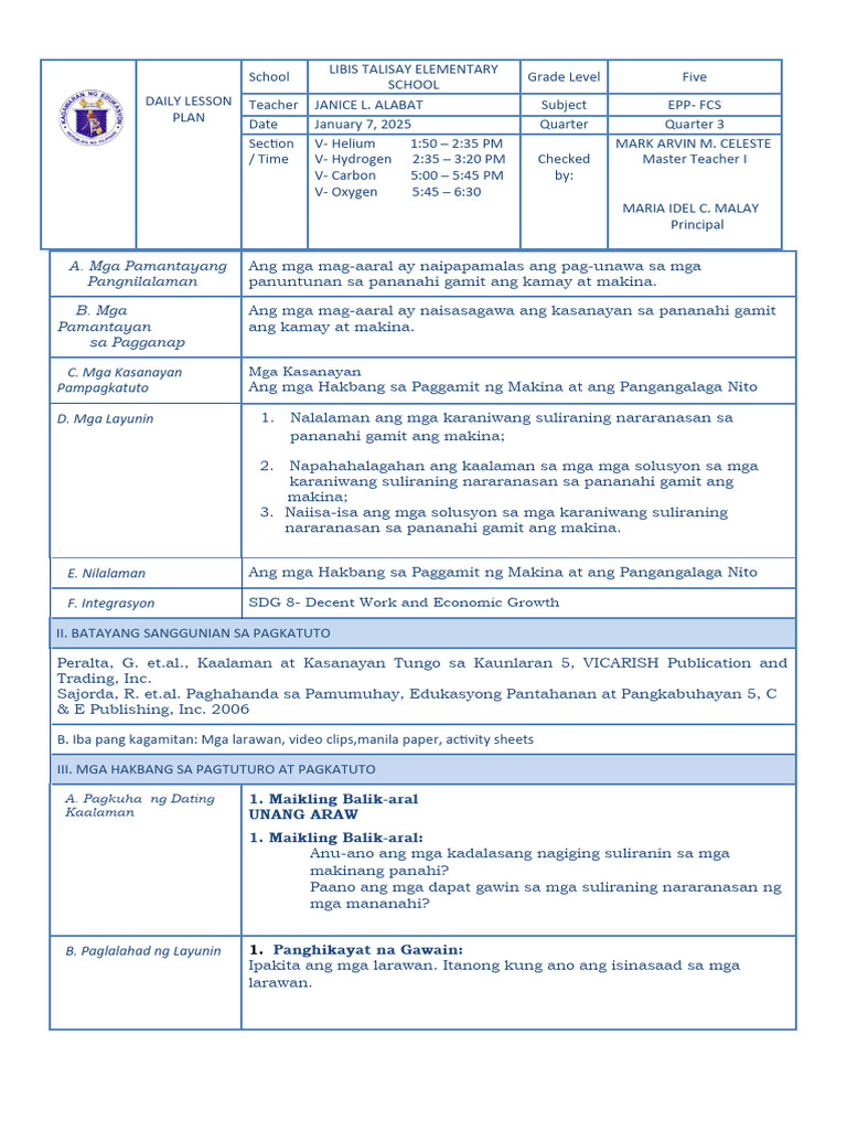 Epp 5 DLP q3 Jan 7 | PDF
