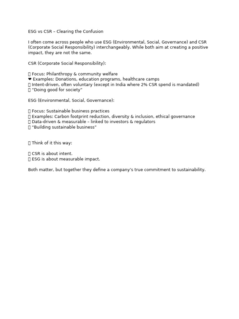esg vs csr | PDF