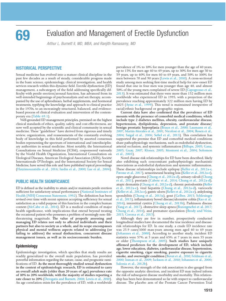 Evaluation and Management of Erectile Dysfunction | PDF ...