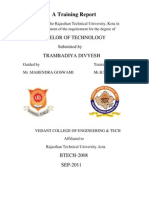 A Training Report: Bachelor of Technology