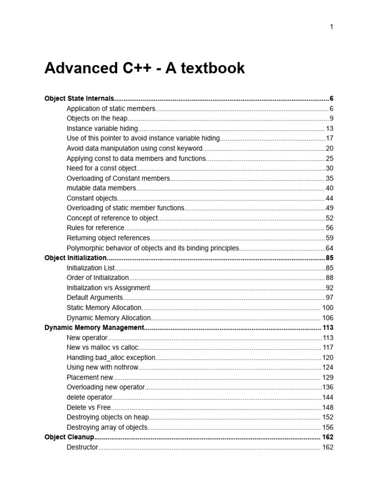 Advanced C++ Textbook | PDF | Pointer (Computer Programming) | Computer ...