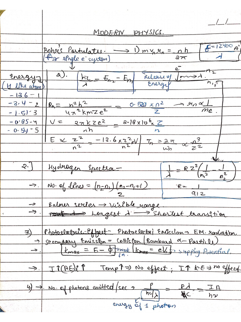 Modern Physics, Short Notes | PDF