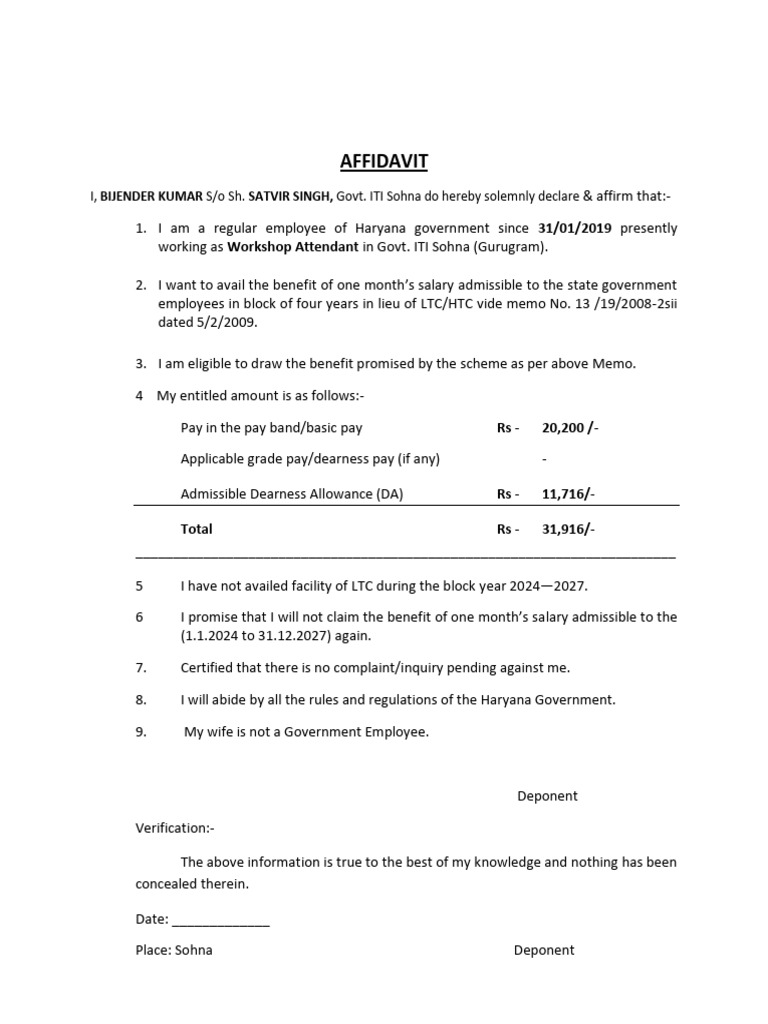 Affidavit Bijender (1) | PDF