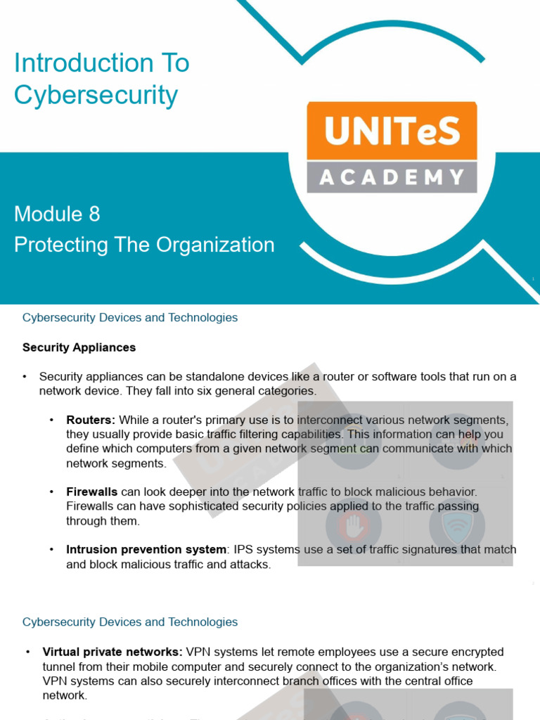 Introduction To Cybersecurity Module 8 - Protecting The Organization ...