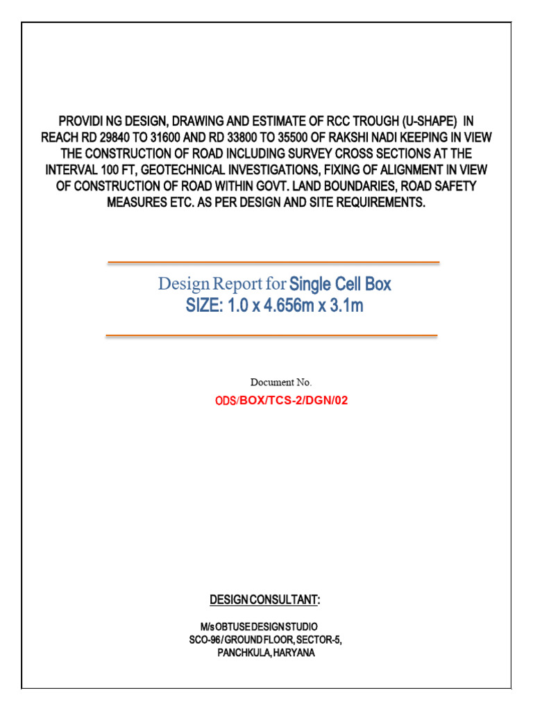 Design Report (Ods Box Tcs 2 DGN 02 r0) | PDF | Structural Engineering ...