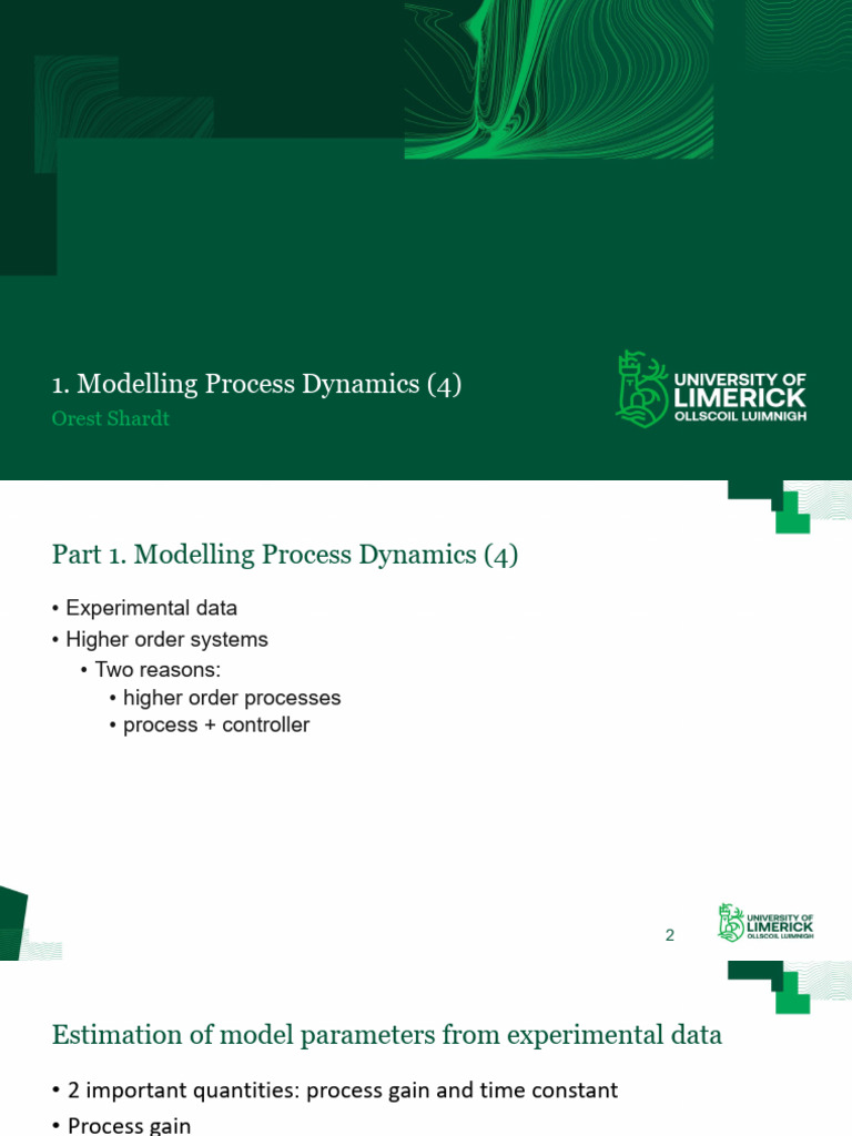 CH4404 Lecture 05 ModellingProcessDynamics 4 | PDF | Parameter ...