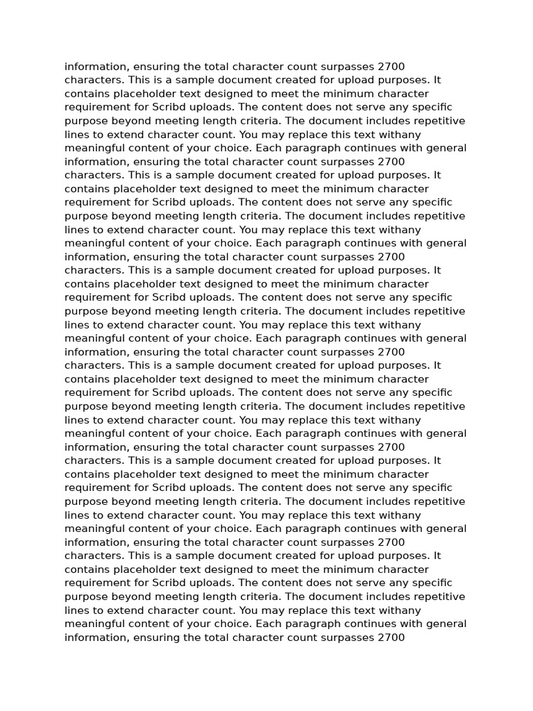 This A Sample Document Created For Upload Purposes 3 | PDF | Scribd ...