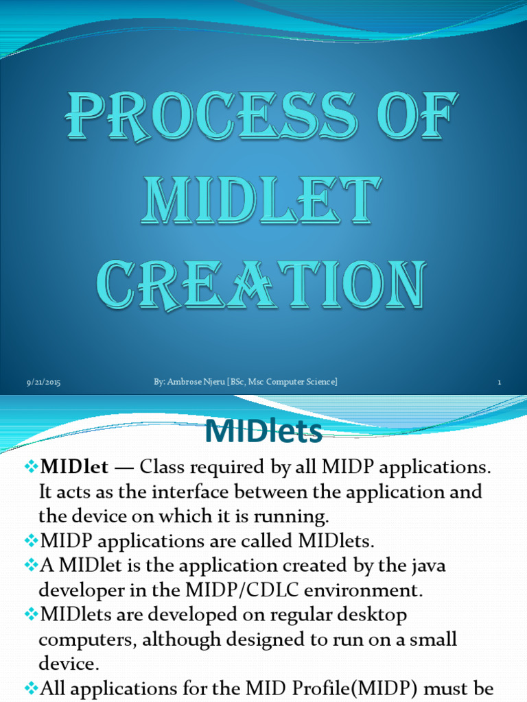 Process of Midlet Creation | PDF | Graphical User Interfaces | Computer ...