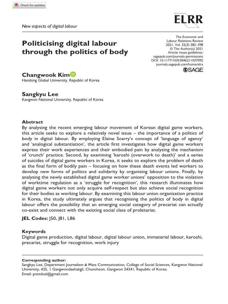 Politicising Digital Labour Through The | PDF | Working Time | Employment