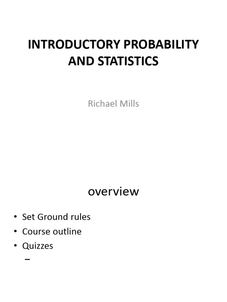 206 Probability and Basic Statistics - 1 | PDF | Statistics | Biostatistics