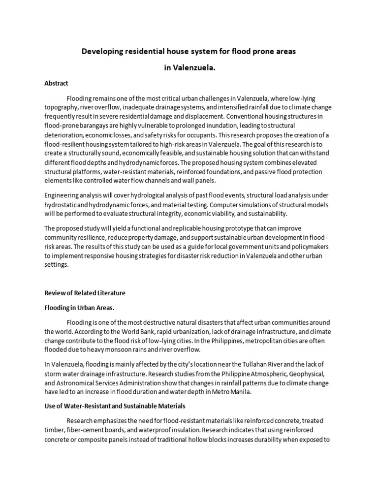 Developing Residential House System For Flood Prone Areas | PDF | Flood ...