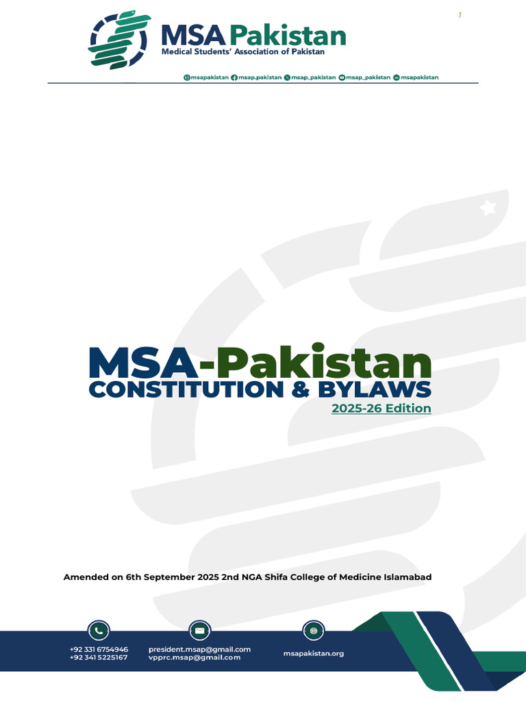 (SGA2025) Constitution & Bylaws MSA Pakistan 2025-16 Post NGA2025 2 ...