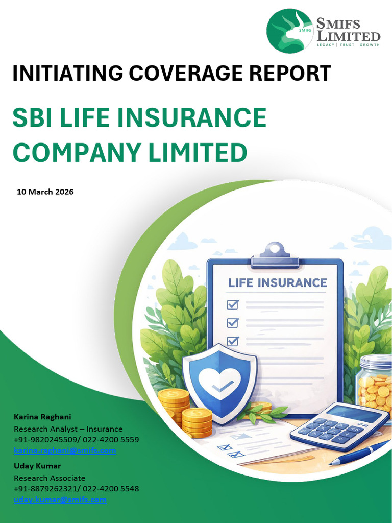 SBI Life Insurance Ltd - Initiating Coverage Report - SMIFS ...