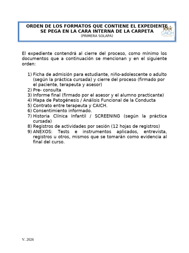 1 Orden de Los Formatos | PDF