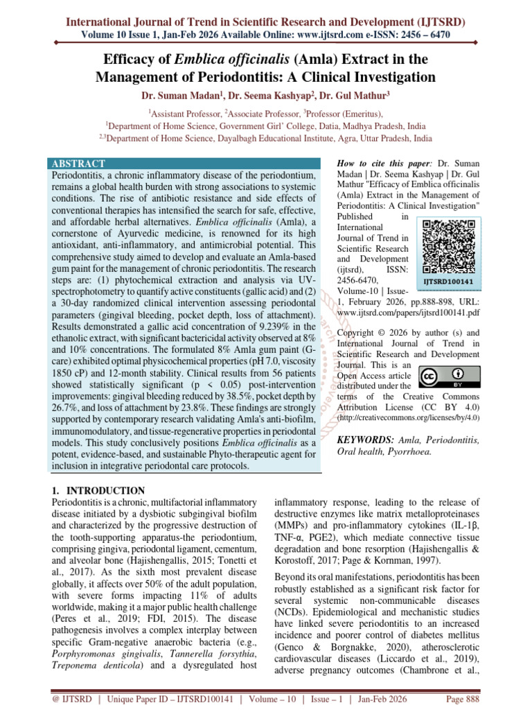 Efficacy of Emblica Officinalis Amla Extract in The Management of ...