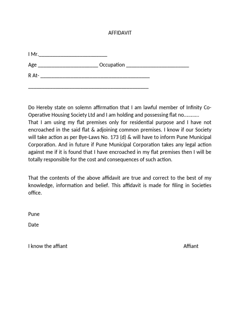 Encrochment Letter - Affidavit | PDF