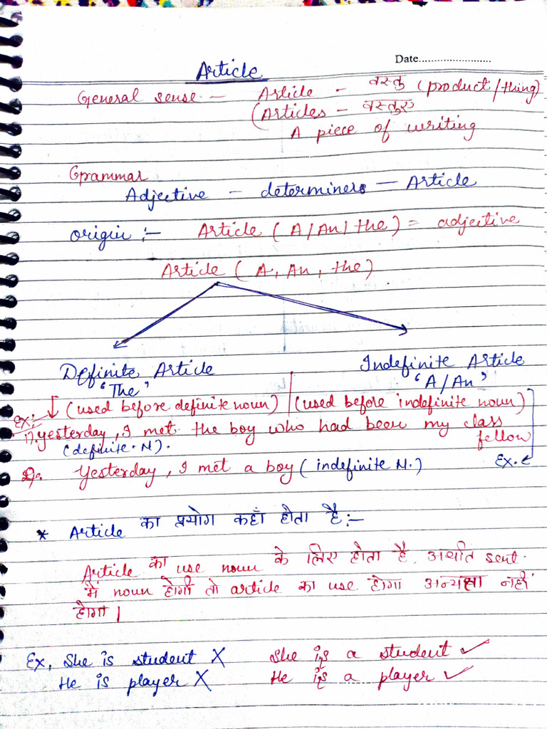 Article Class Notes For SSC CGL | PDF