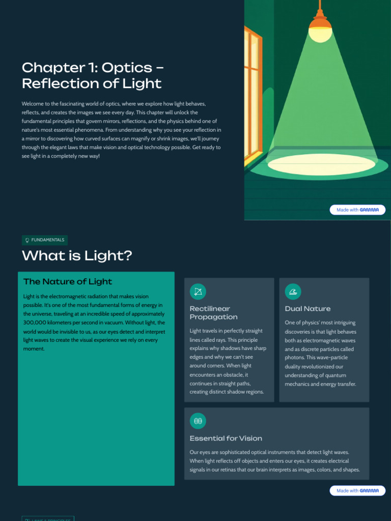 Chapter-1-Optics-Reflection-of-Light | PDF | Mirror | Reflection (Physics)