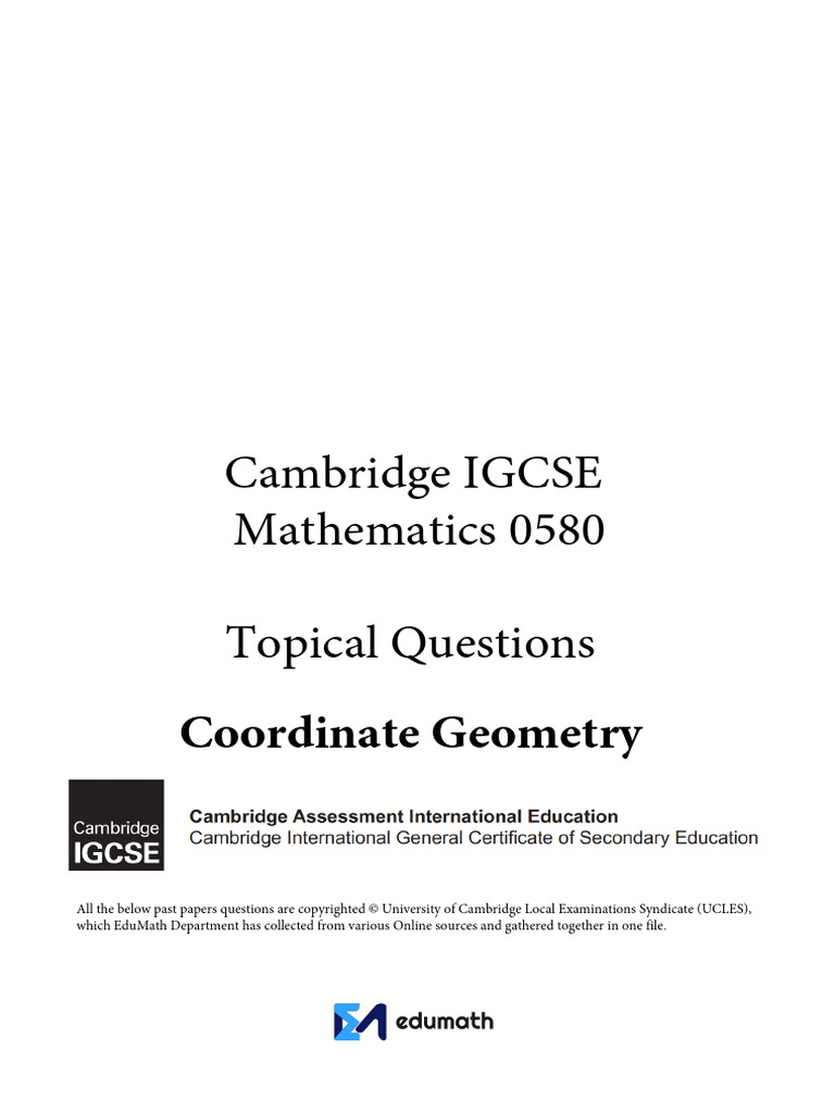 1746503285-Coordinate Geometry - Extended Math | PDF | Tangent | Line ...