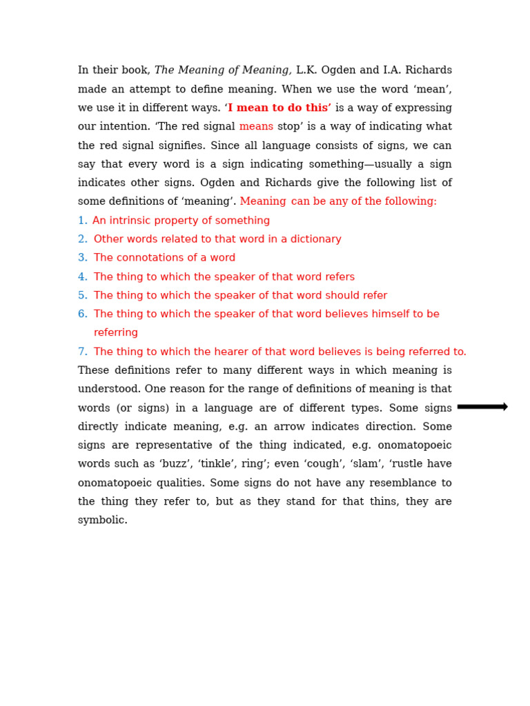 Definitions of Meaning | PDF