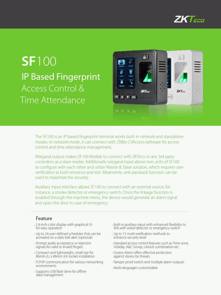 SF100 Datasheet 202401 | PDF | Access Control | Computer Network