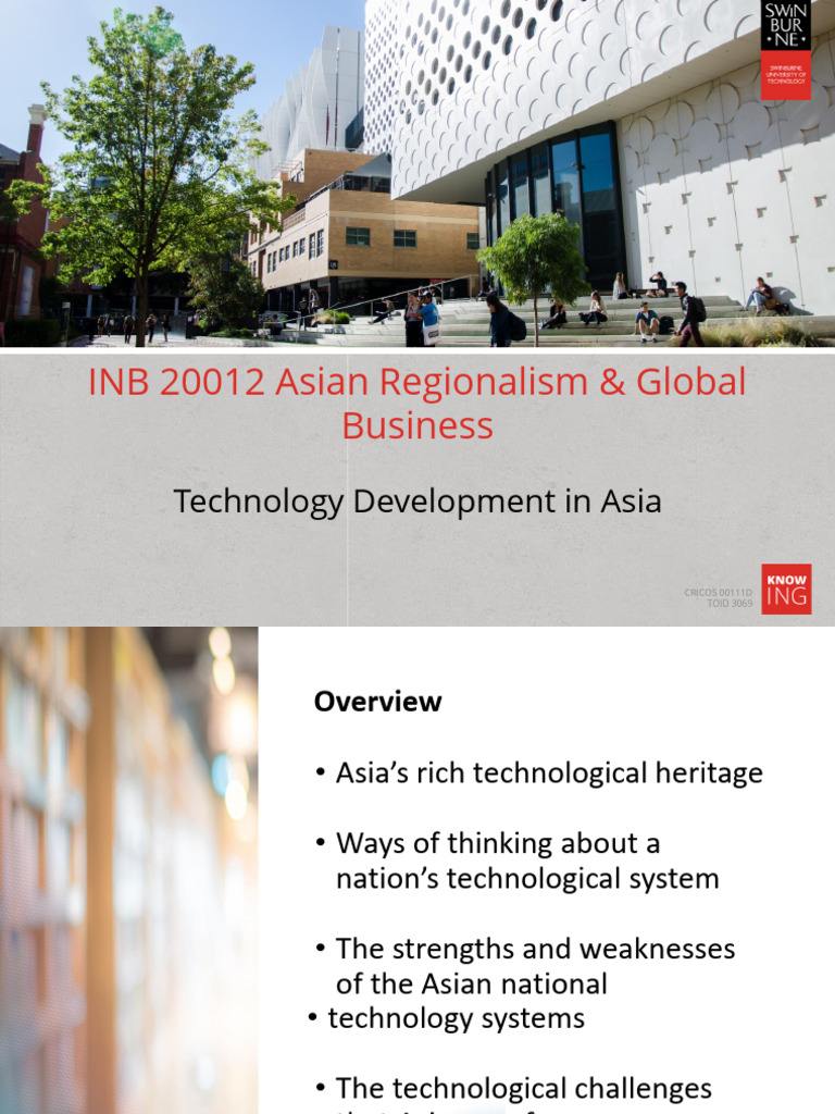 INB20012 Lecture 8 Technology Development in Asia | PDF | China | World ...