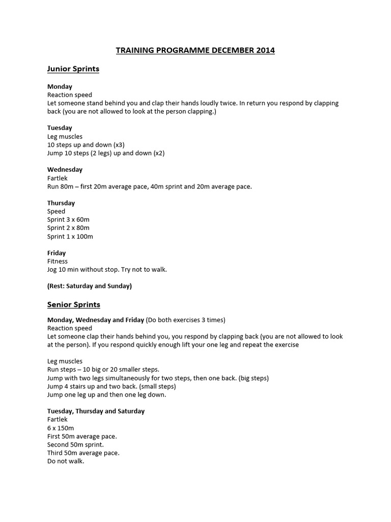 Training Program December 2014 | PDF
