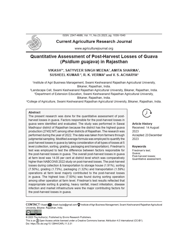 CARJ_Vol11_No3_p_1030-1040 | PDF | Analysis Of Variance