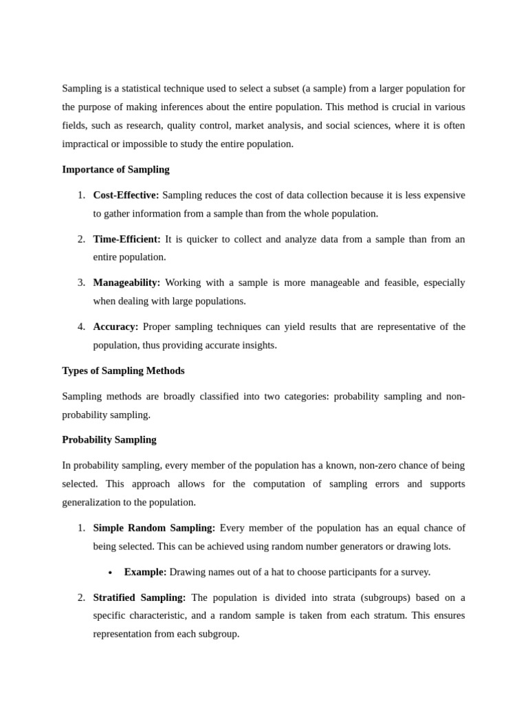 Sampling Techniques | PDF | Sampling (Statistics) | Stratified Sampling
