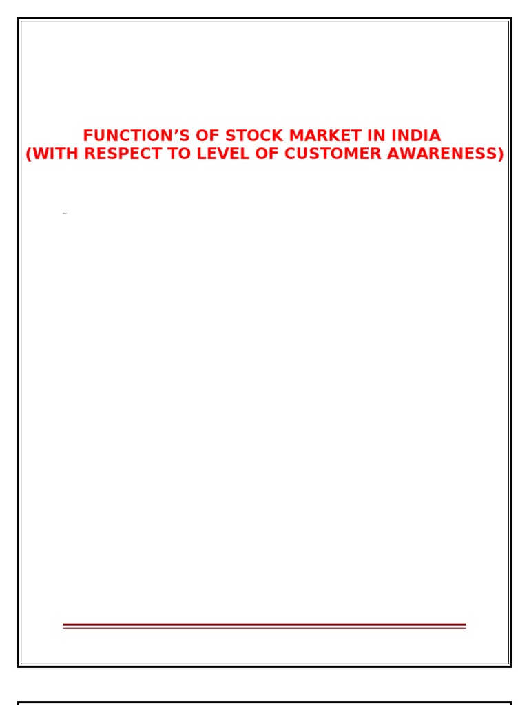 Indian Stock Market Insights | PDF | Financial Markets | Stocks