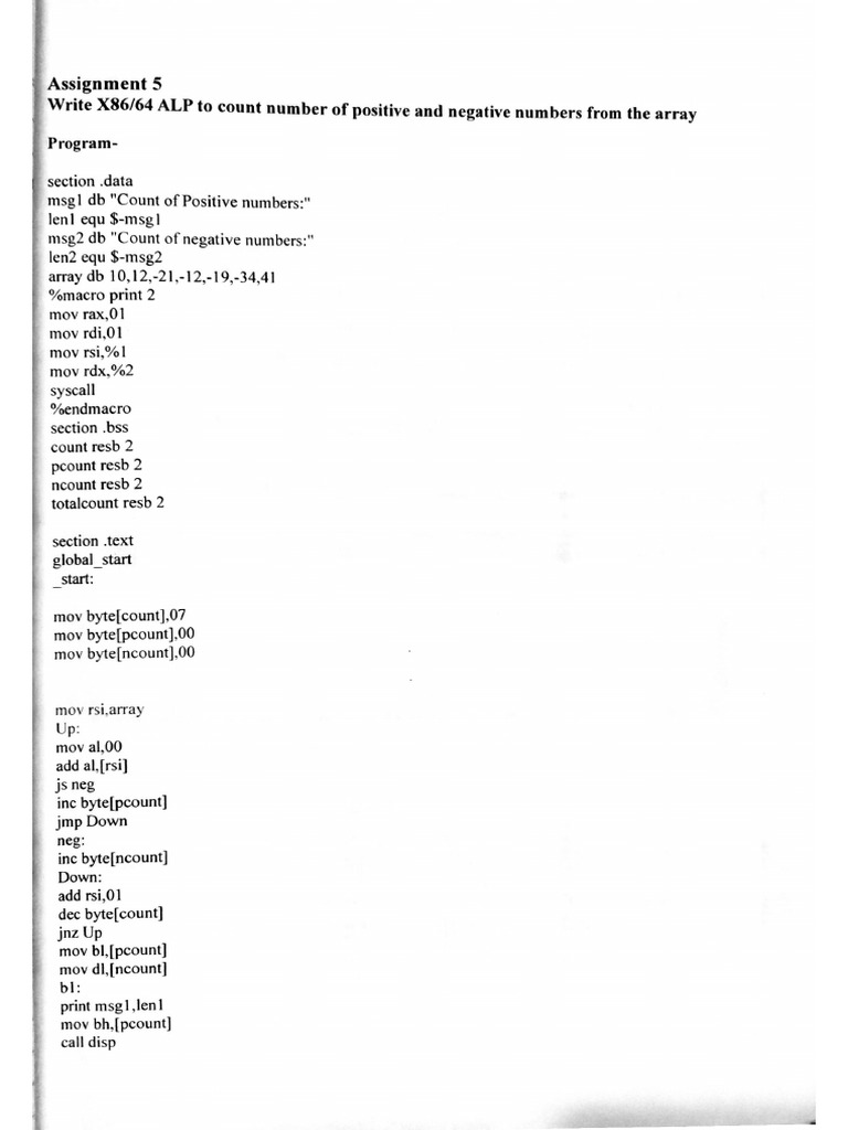 Expt 3 - To Count Positive and Negative Numbers From An Array. | PDF