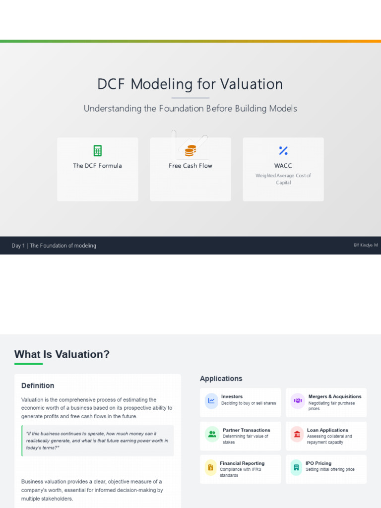 DCF Modeling For Valuation | PDF