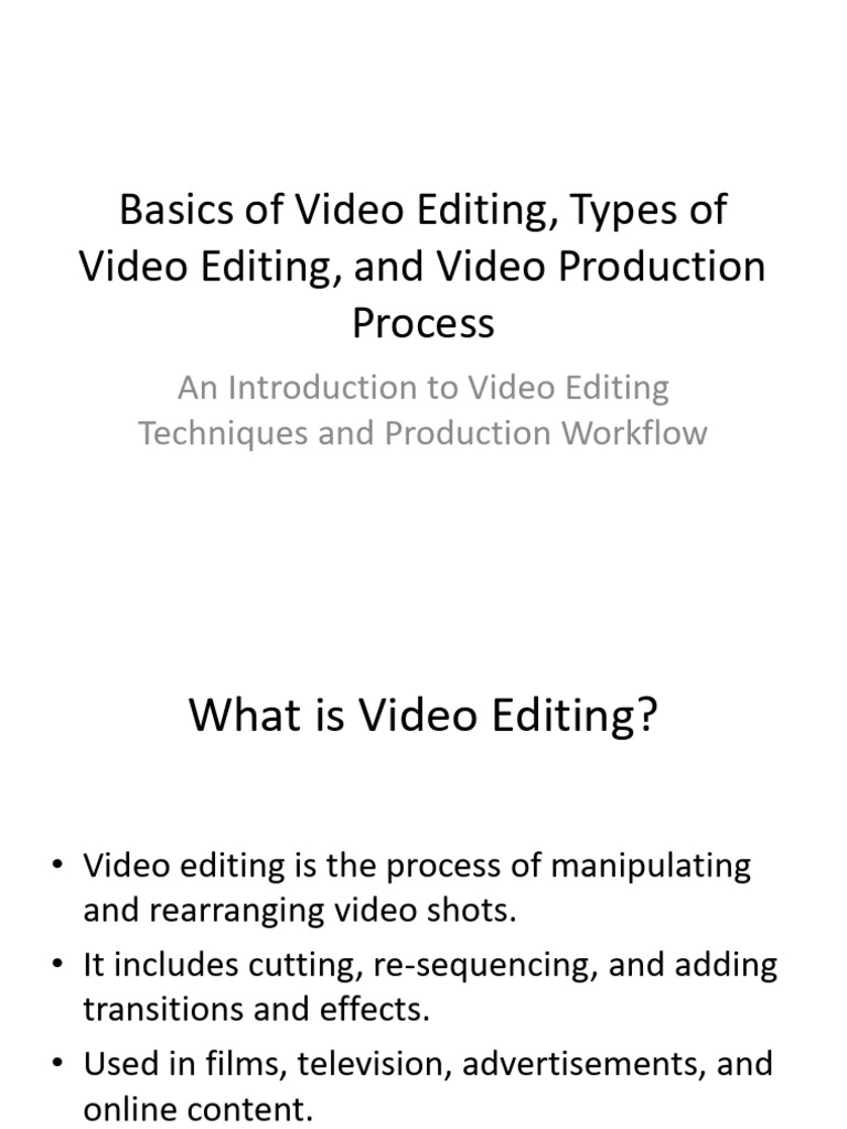 Video - Editing - Basics Main | PDF | Editing | Copyright