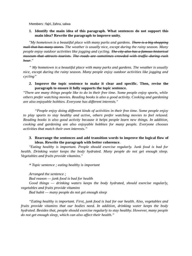 Samples of Paragraph | PDF