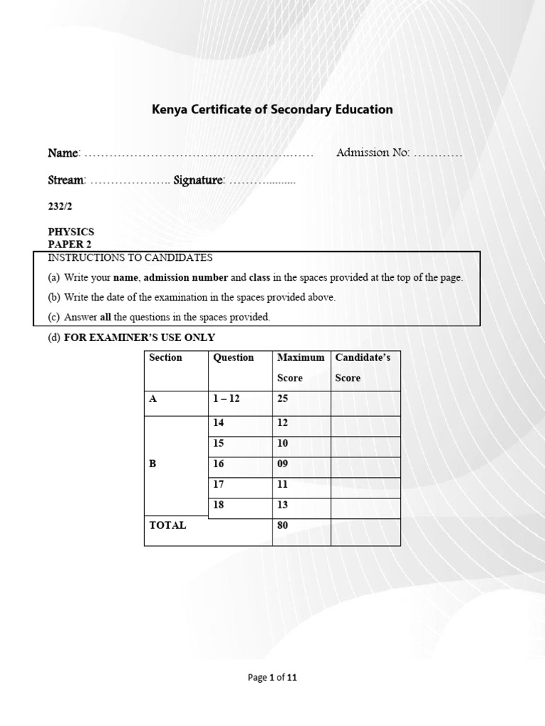 Phy Form 4 Revision Term Iii 2025 PP2 Scheme | PDF | Waves | Vacuum Tube