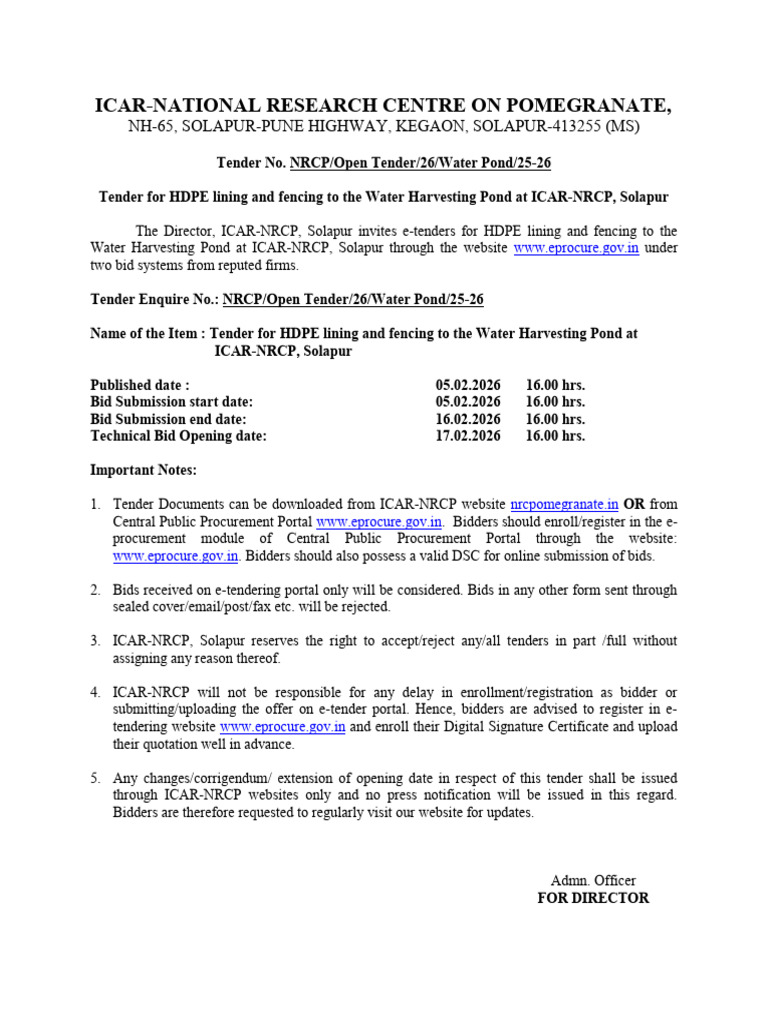 26 Tender Document | PDF