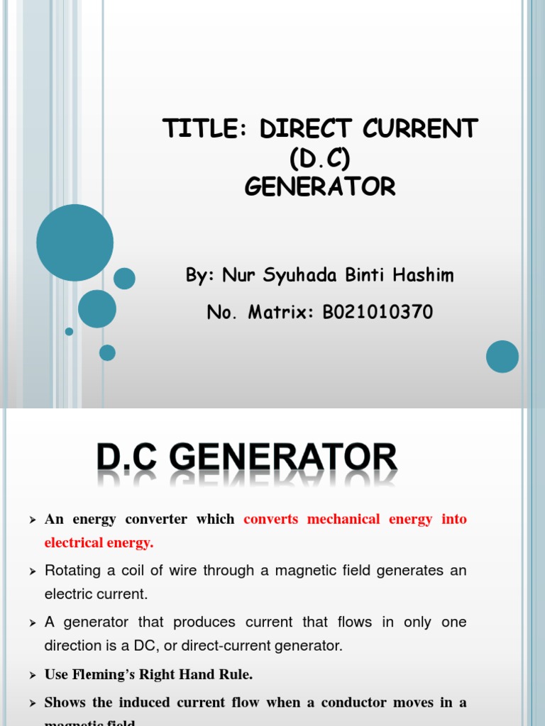 Understanding Direct Current Generators | PDF