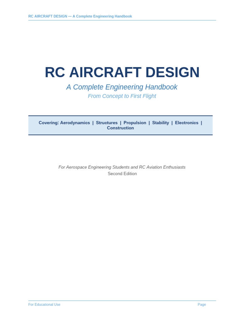 RC Aircraft Design Complete Handbook | PDF | Lift (Force) | Drag (Physics)