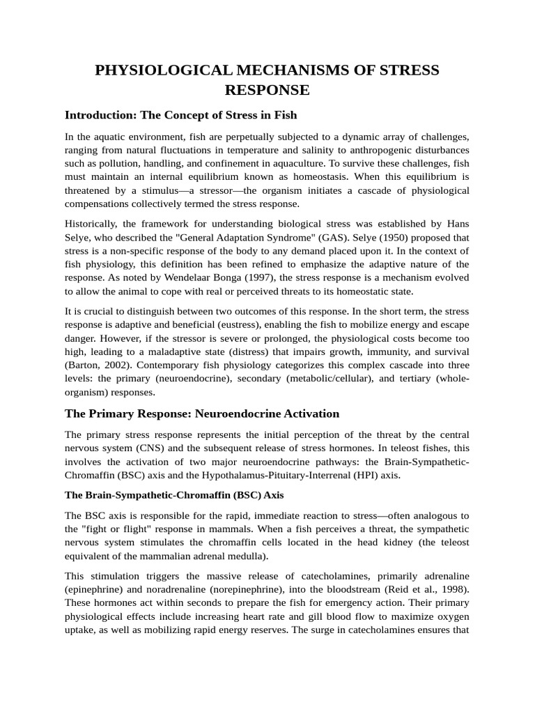 Physiological Mechanisms of Stress Response | PDF | Stress (Biology ...