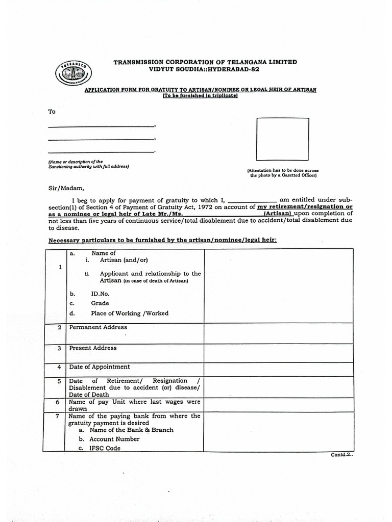 Gratuity Form | PDF