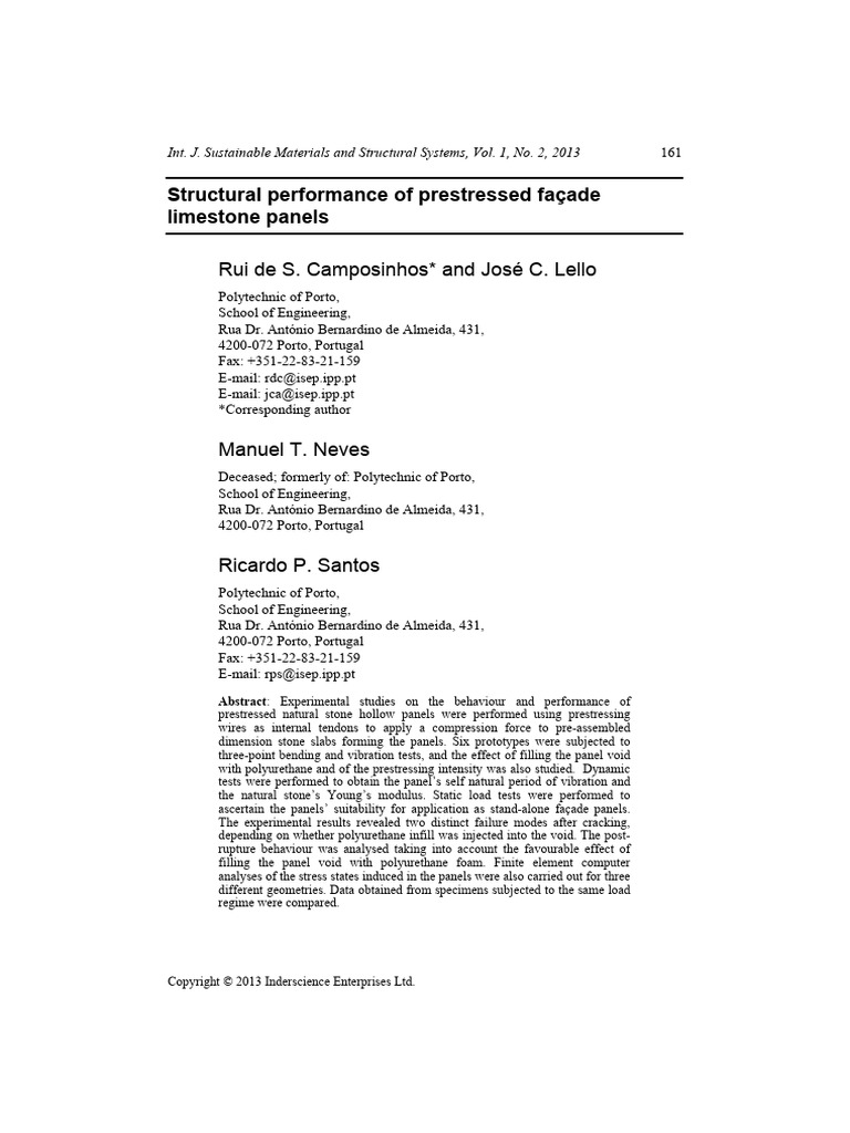 Structural Performance of Prestressed Fa | PDF | Stress (Mechanics ...