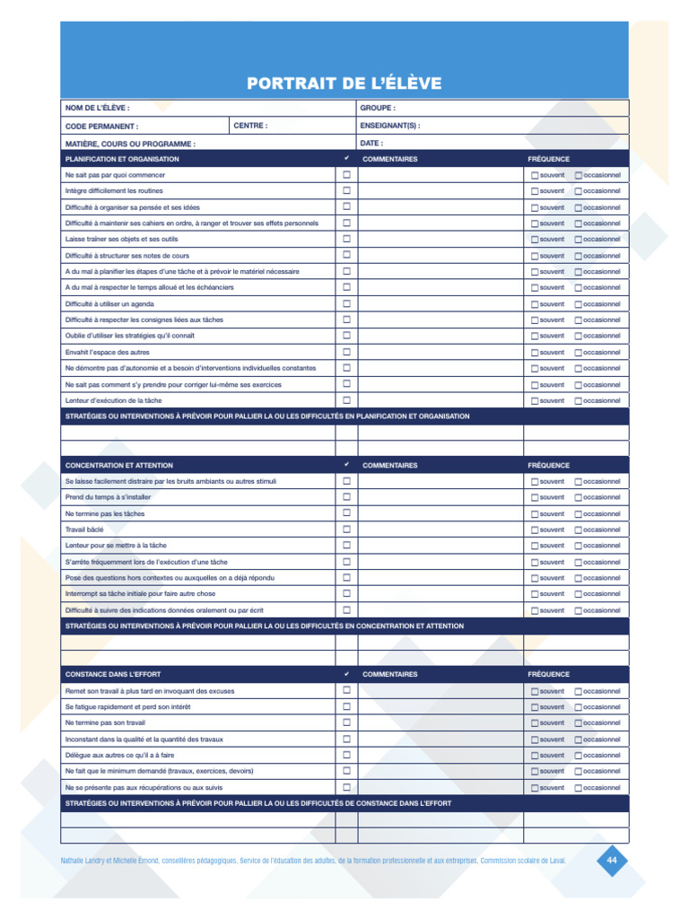 Questionnaire Inspiré BRIEF | PDF | Mémoire