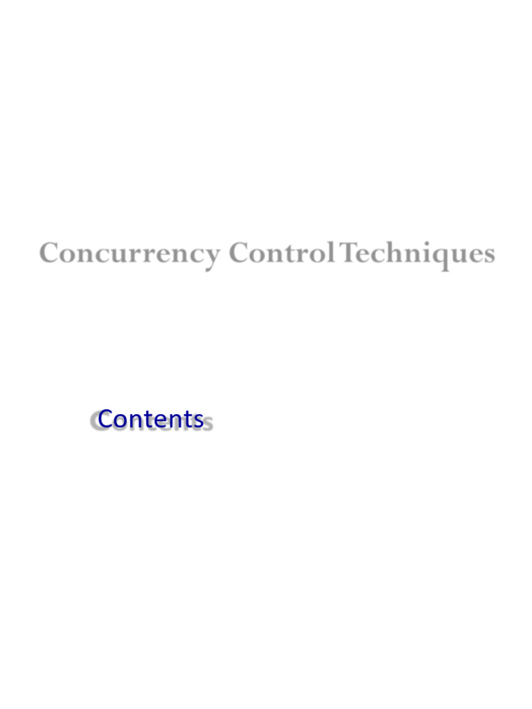 Chapter 4-Advanced DB Concurrency Control | PDF | Database Transaction ...