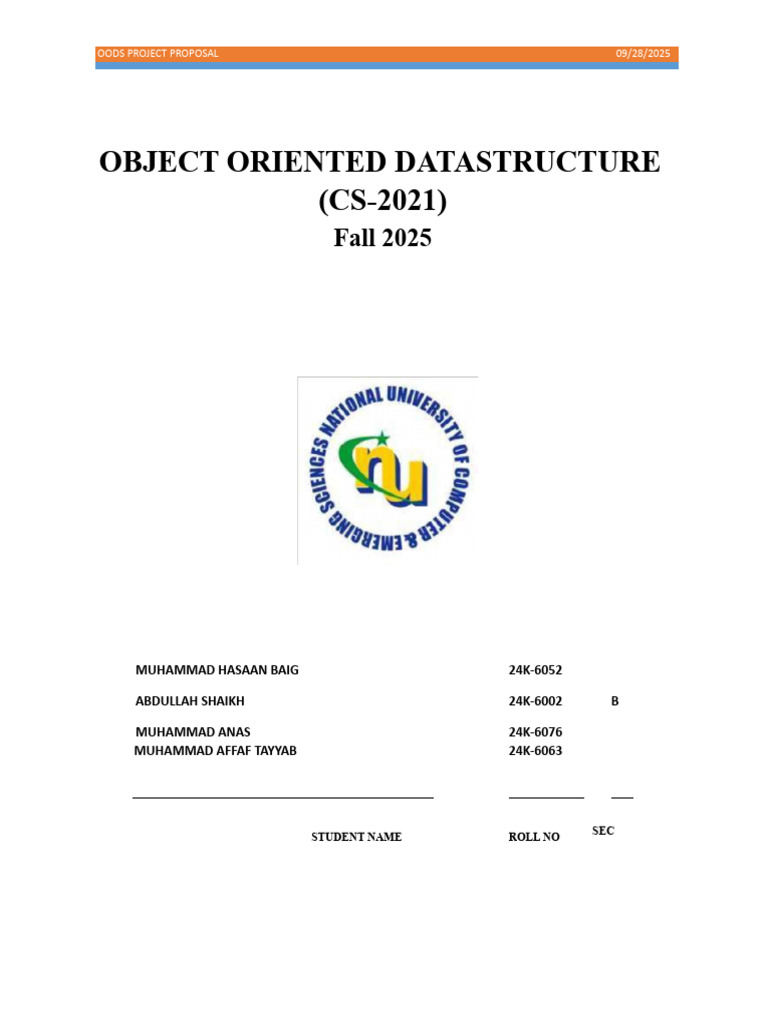 Object Oriented Datastructure Proposal Edited | PDF | Machine Learning ...